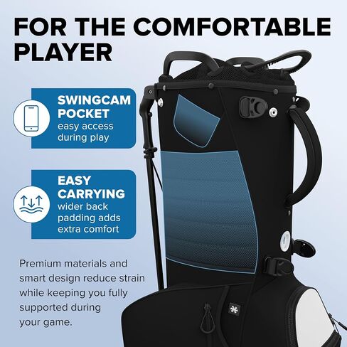 Golf Stand Bag - Lightweight Golf Bag with Stand and 7 Way Dividers, Dual Strap, Waterproof Pocket, Insulated Sleeve, Easy-Lift Handles and Swing-Cam Holder in Saudi Arabia
