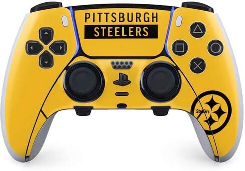 Skinit Gaming Decal Skin Compatible with PS5 DualSense Edge Pro Controller - Officially Licensed NFL Pittsburgh Steelers Yellow Performance Series Design in Saudi Arabia