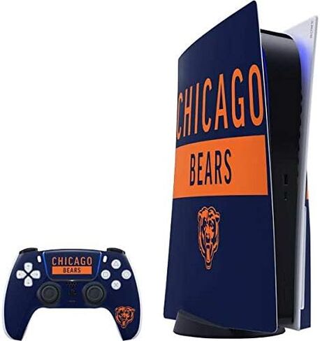 Skinit Decal Gaming Skin Compatible with PS5 Console and Controller - Officially Licensed NFL Chicago Bears Blue Performance Series Design in Saudi Arabia