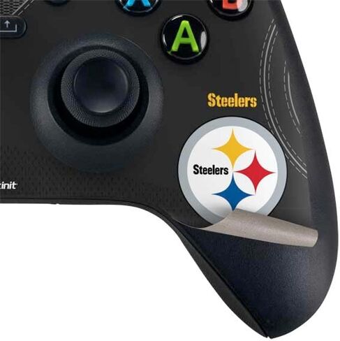 ملصق Skinit المخصص للألعاب متوافق مع حزمة Xbox Series X - تصميم Black Blast مرخص رسميًا من NFL Pittsburgh Steelers in Saudi Arabia