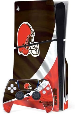 Skinit Decal Gaming Skin Compatible with PS5 Slim Disk Bundle - Officially Licensed NFL Cleveland Browns Design in Saudi Arabia