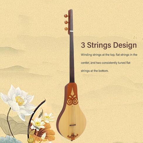 Dulcimer Guitar, Spruce and Mahogany 3 String Dulcimer Guitar Musical Instrument with Storage Bag for Practice Performance in Saudi Arabia