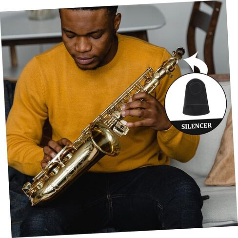 DECHOUS Protect Your Saxophone Tenor Mouthpiece 2pcs Saxophone Protective Cover Sax Cap Rubber Protector in Saudi Arabia