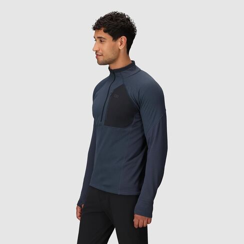 صوف Deviator للرجال من Outdoor Research بنصف سحاب | نسيج منظم لدرجة الحرارة، ماص للرطوبة، عامل حماية من الأشعة فوق البنفسجية 30+ in Kuwait