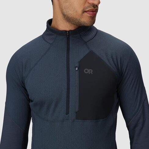 صوف Deviator للرجال من Outdoor Research بنصف سحاب | نسيج منظم لدرجة الحرارة، ماص للرطوبة، عامل حماية من الأشعة فوق البنفسجية 30+ in Kuwait