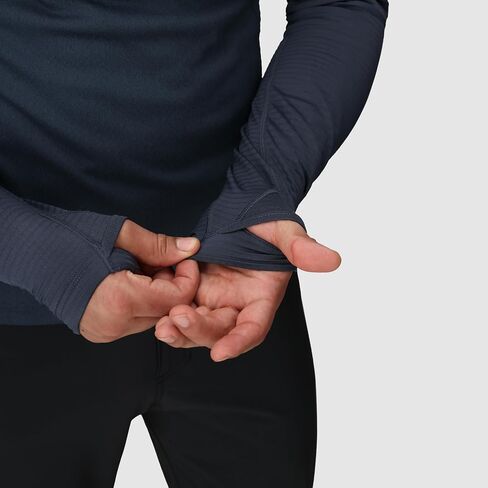 صوف Deviator للرجال من Outdoor Research بنصف سحاب | نسيج منظم لدرجة الحرارة، ماص للرطوبة، عامل حماية من الأشعة فوق البنفسجية 30+ in Kuwait