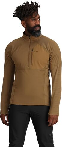 صوف Deviator للرجال من Outdoor Research بنصف سحاب | نسيج منظم لدرجة الحرارة، ماص للرطوبة، عامل حماية من الأشعة فوق البنفسجية 30+ in Saudi Arabia