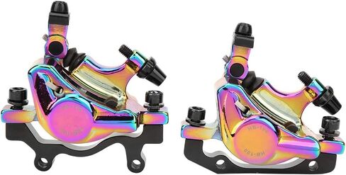 Hydraulic Disc Aluminium Alloy No Hydraulic Disc Brakes Levers Calipers Front Rear Brake Set(Colorful) in Saudi Arabia