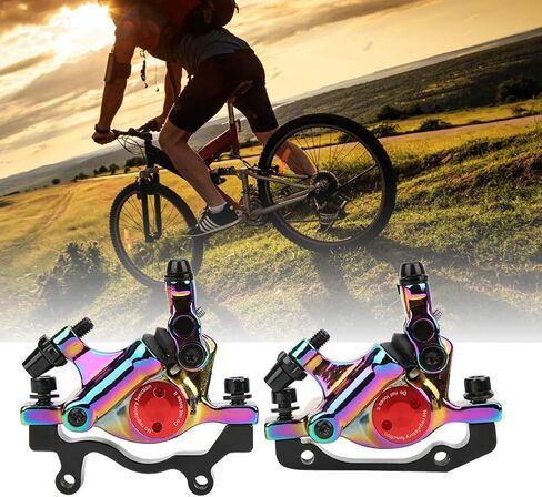 Hydraulic Disc Aluminium Alloy No Hydraulic Disc Brakes Levers Calipers Front Rear Brake Set(Colorful) in Saudi Arabia