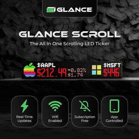 لمحة سريعة - شاشة عرض شريط LED قابلة للتمرير للرياضة الحية والأسهم والأخبار والمزيد، شاشة عرض شريط الرياضة لكهف الرجل، شاشة عرض شريط LED لسوق الأوراق المالية، صنع في الولايات المتحدة الأمريكية (8.5 قدم × 6 بوصة × 3 بوصة) in Kuwait