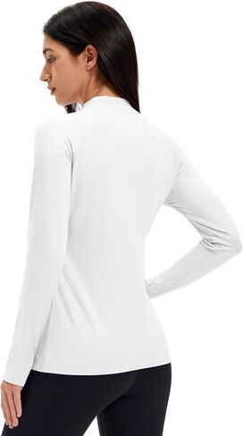 MAGCOMSEN Women Thermal Long Sleeve Tops Mock Turtleneck Underwear Fleece Lined Shirts Warm Ski Base Layer Cold Weather in Saudi Arabia