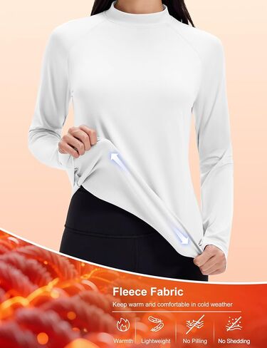 MAGCOMSEN Women Thermal Long Sleeve Tops Mock Turtleneck Underwear Fleece Lined Shirts Warm Ski Base Layer Cold Weather in Saudi Arabia