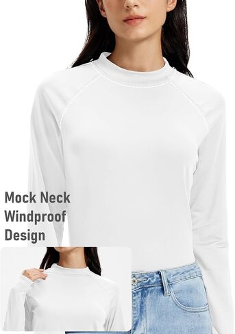 MAGCOMSEN Women Thermal Long Sleeve Tops Mock Turtleneck Underwear Fleece Lined Shirts Warm Ski Base Layer Cold Weather in Saudi Arabia