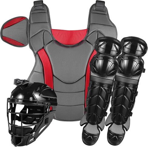 Baseball Catcher’s Gear Kit | Includes Chest Protector, Helmet, Leg Guards | Lightweight & Breathable – Baseball Protective Equipment | Ages 15 & Older in Kuwait