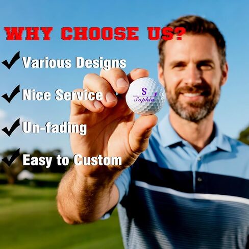 Personalized Golf Balls Bulks w/Photo, Text, Logo, Custom Picture Golf Balls Gift for Men Boyfriend Grandpa Dad Husband Golf Lovers Club in Saudi Arabia