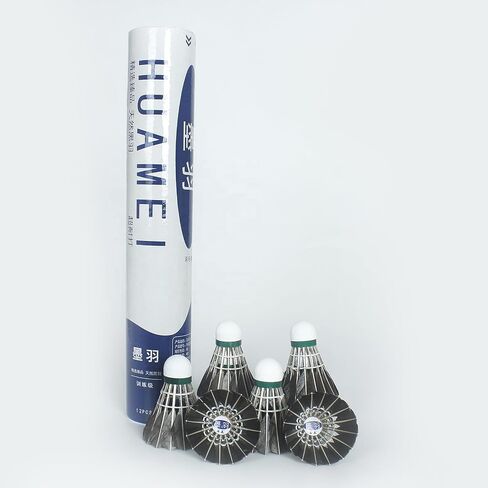 Huamei Black Goose Feather Badminton Shuttlecocks, Stable Flight & Very Good Durability 12-Pack in Saudi Arabia