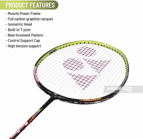 YONEX Muscle Power 55 Light Badminton Racket Grip Size 4U G5, Black Lime in Saudi Arabia