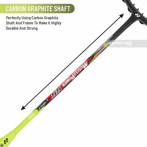 YONEX Muscle Power 55 Light Badminton Racket Grip Size 4U G5, Black Lime in Saudi Arabia