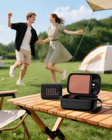 حافظة سفر ProCase صلبة لهاتف JBL Go 4 2025/ Go 3/ Go 3 Eco Ultra مكبر صوت، صندوق حمل محمول مقاوم للماء لمكبر صوت JBL الصغير وملحقاته، حقيبة تخزين مع جيب شبكي وحزام معصم - أزرق in Kuwait