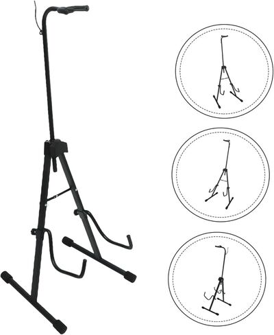 Portable Foldable Cello Stand with Bow Holder Stable Tripod Instrument Holder for Violoncello Bass Violin Performance and Practice Black in Saudi Arabia