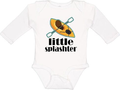 inktastic Kayaking Kids Little Splashter Long Sleeve Creeper in Saudi Arabia