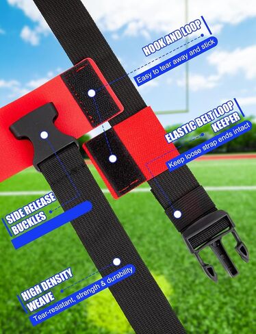 Flag Football Set, 10 Players Adjustable Belts for Kids Teens Adults Team Training Sport Events, 30 Flags in Saudi Arabia