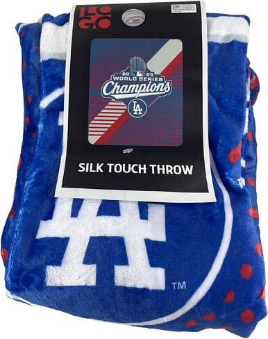 Logo Brands Los Angeles Dodgers 2025 World Series Champions 50" x 60" Silk Touch Throw Blanket in Saudi Arabia