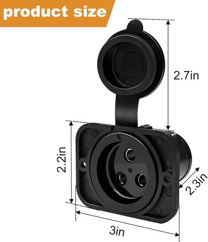 70A Trolling Motor Plug Receptacle Waterproof Heavy Duty 12-48V for 2 or 3-Wire Systems Compatible with Minn Kota Marine Boat (Black) in Saudi Arabia