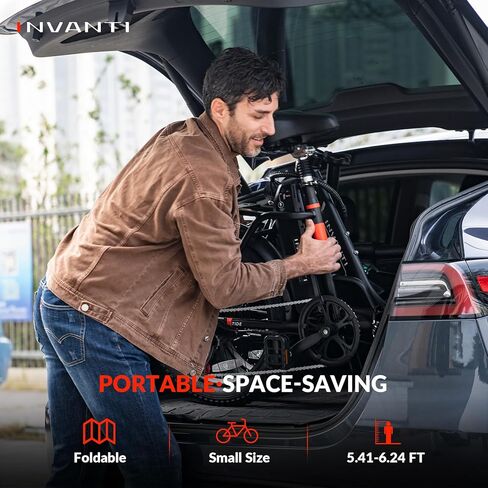 INVANTI Folding Electric Bike, Peak 1000W Ebikes for Adults, 25Mph Top Speed 45Miles 20" Step-Thru Fat Tire Electric Bike for All Terrains with Rear Rack,7-Speed,Front Suspension,UL2849 Certified in Saudi Arabia