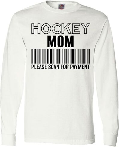 inktastic Hockey Mom- Please Scan Barcode- Funny Adult Long Sleeve T-Shirt in Saudi Arabia
