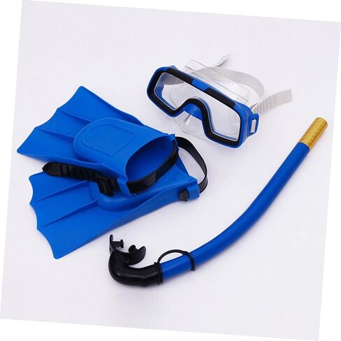 Boy Girl Diving Glasses Set with Fins and Breathing Tube Underwater Snorkeling Mask for Boy Girl Comfortable and No Leak Design Blue in Saudi Arabia