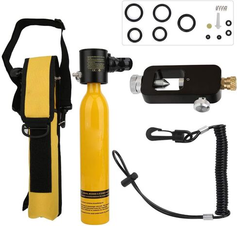 Underwater Breathing System, Portable Diving Rebreather with 500ML Emergency Oxygen Cylinder for Snorkeling, Swimming Training, and Recreational Diving in Kuwait