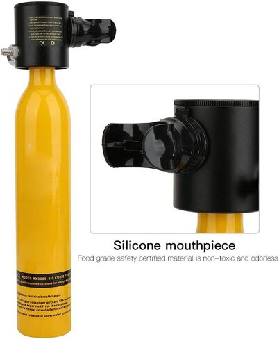 Underwater Breathing System, Portable Diving Rebreather with 500ML Emergency Oxygen Cylinder for Snorkeling, Swimming Training, and Recreational Diving in Kuwait