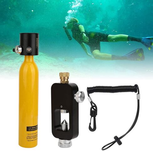 Underwater Breathing System, Portable Diving Rebreather with 500ML Emergency Oxygen Cylinder for Snorkeling, Swimming Training, and Recreational Diving in Kuwait