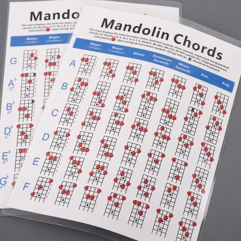 Mandolin Chord Chart Laminated Book for Beginners Large Size Mandolin Diagram in Saudi Arabia