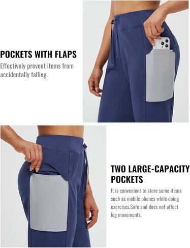 baleaf Women's Fleece Lined Pants Thermal Water-Resistant Winter Joggers Warm Running Athletic Sweatpants with Pockets in Saudi Arabia