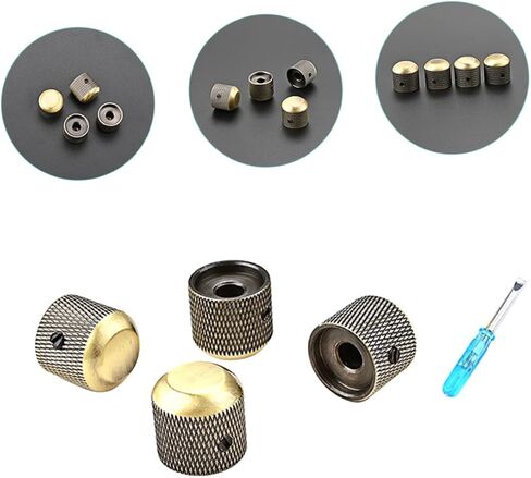 DECHOUS 12pcs Guitar Control Knobs Volume and Tone Replacement Knobs for Electric Guitars Compatible Potentiometers Easy to Install Design in Saudi Arabia