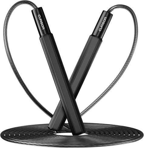 حبل القفز، كابل حبل القفز السريع الخالي من التشابك مع محامل كروية للنساء والرجال والأطفال، حبل القفز الفولاذي القابل للتعديل مع مقابض من سبائك الألومنيوم للياقة البدنية، التمارين المنزلية للجسم النحيف in Kuwait