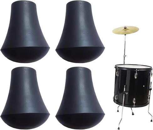 4 Pcs Rubber Anti Skid Drum Feet Holder, ID 10MM Drum Leg Tip, Professional Percussion Accessory Drum Feet Floor Tom Legs Parts Musical Instrument Accessories ﻿ in Saudi Arabia