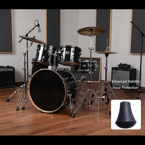 4 Pcs Rubber Anti Skid Drum Feet Holder, ID 10MM Drum Leg Tip, Professional Percussion Accessory Drum Feet Floor Tom Legs Parts Musical Instrument Accessories ﻿ in Saudi Arabia