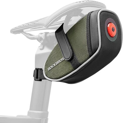 ROCKBROS Bike Saddle Bag with Tail Light Bicycle Seat Pack Lightweight Storage Bag under Bike Seat Cycling Accessories in Saudi Arabia