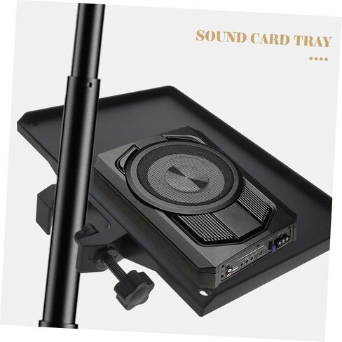 Clamp Microphone Stand Accessory Tray Abs Holder for Live Broadcasting Karaoke Recording Compatible with Mic Stands Raised Edges for Secure Item Placement in Saudi Arabia