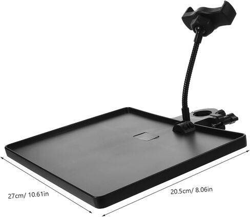 Multi-Functional Microphone Stand Tray Clamp-On Phone Holder Adjustable Mic Sound Card Tray for Live Broadcast Studio and Karaoke Use in Saudi Arabia