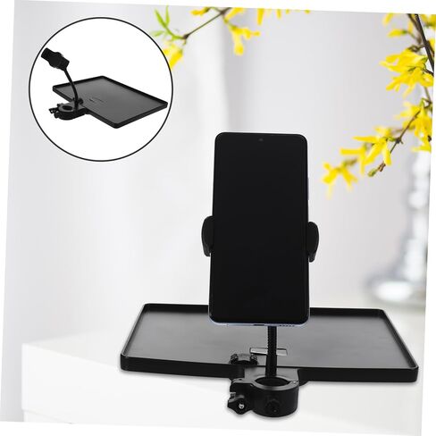 Multi-Functional Microphone Stand Tray Clamp-On Phone Holder Adjustable Mic Sound Card Tray for Live Broadcast Studio and Karaoke Use in Saudi Arabia