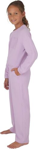 Yogalicious Girls 2 Piece Terry Brushed Cinched Hem Pullover and Terry Brushed Straight Leg Pant Set in Saudi Arabia