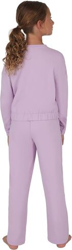 Yogalicious Girls 2 Piece Terry Brushed Cinched Hem Pullover and Terry Brushed Straight Leg Pant Set in Saudi Arabia
