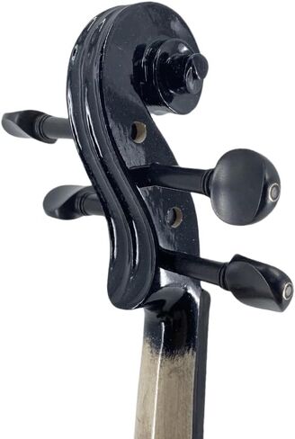 كمان كهربائي كامل الحجم 4/4، كمان أسود للممارسة الصامتة، كمان كهربائي معدني من الخشب الصلب مع تركيبات من خشب الأبنوس، مجموعة للمبتدئين للبالغين والمراهقين (بني) in Kuwait