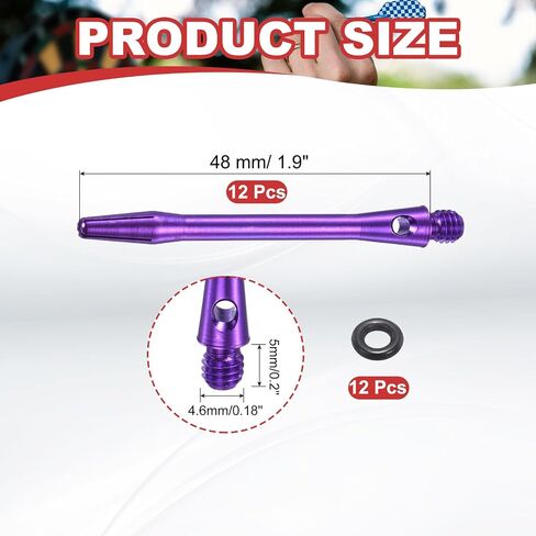 PATIKIL Aluminum Dart Shafts, 2BA Dart Stems Replacement Accessories with Rubber Rings for Steel Tip in Saudi Arabia
