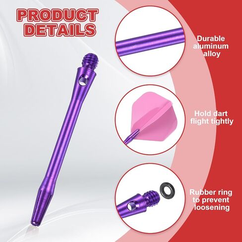 PATIKIL Aluminum Dart Shafts, 2BA Dart Stems Replacement Accessories with Rubber Rings for Steel Tip in Saudi Arabia