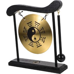 Zerodeko Feng Shui Desktop Gong مع حامل تصميم سبائك النحاس ديكور منزلي عتيق للتأمل والاستخدام المكتبي in Kuwait